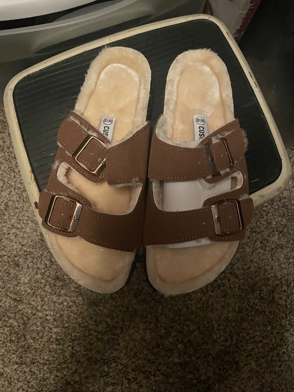 Fur lined sandals